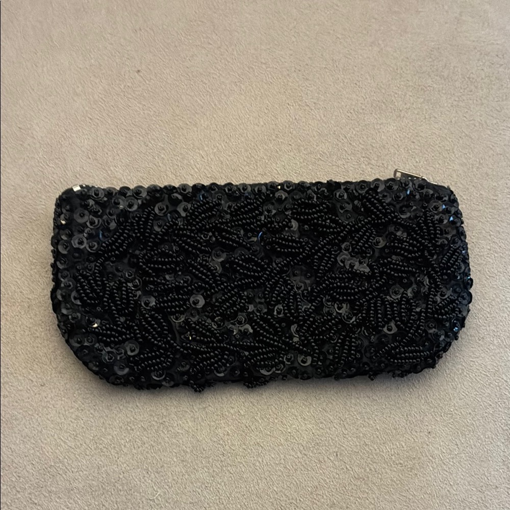 Elegant Vintage Walborg Black Sequin Clutch